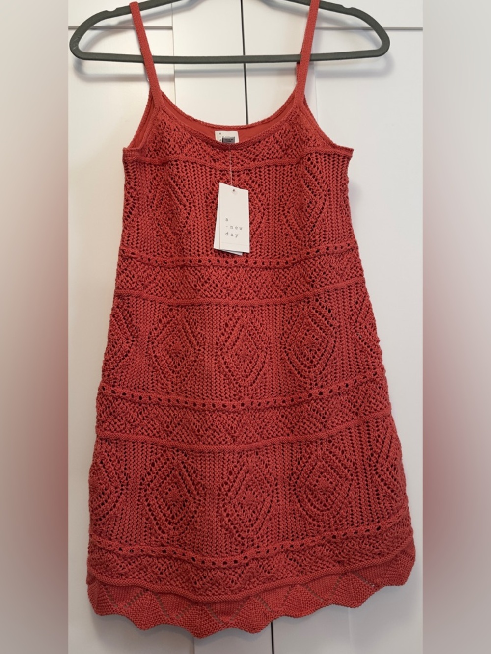 Rust Crochet Knit Crochet Dress Women’s Sz XS NEW!